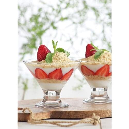 6Pcs 165ml İce Cream Glass Cups Bowl Scratch Proof Temperature Resistant Storage Puddings Deserts