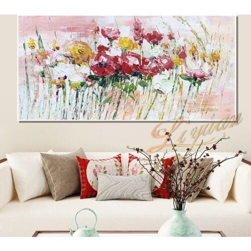 Knife flower abstract oil painting wall art home decoration picture hand painting on canvas 100% hand painted without border