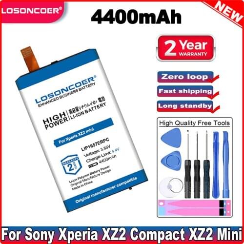 LOSONCOER 4400mAh LIP1657ERPC Battery For For Sony Xperia XZ2 Compact XZ2 Mini H8324 H8314 SO-05K Batteries