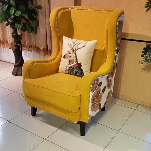 American Country High-back Tiger Chair Imported Leather Single Sofa Chair Chaise Longue VIP Reception Chairs