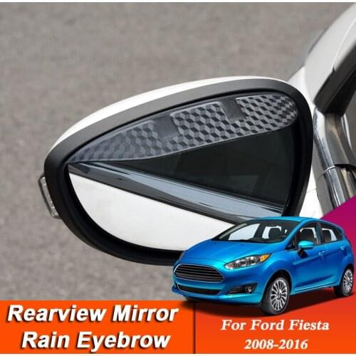 Car-styling For Ford Fiesta 2008-2016 Carbon Fiber Rearview Mirror Eyebrow Rain Shield Anti-rain Cover External Auto Accessory