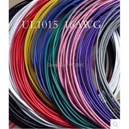 Free shipping 5meter UL1015 16AWG BLACK electrical wire conductor black 16awg 1015