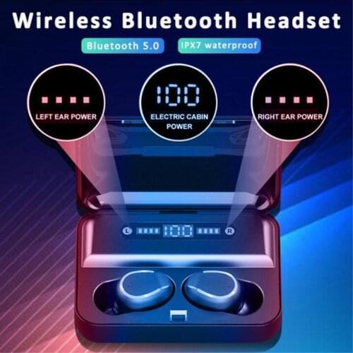 F9-5 Wireless Bluetooth Earphone Luminous LED Display TWS Earbuds s 5.0