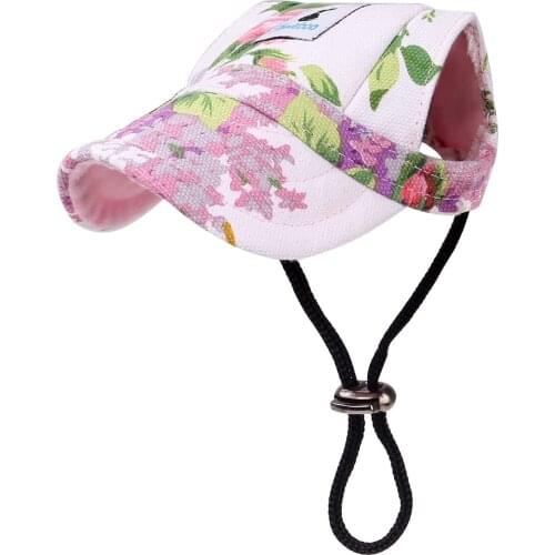 Dog Baseball Cap,Adjustable Dog Outdoor Sport Sun Protection Baseball Hat Cap Visor Outfit with Ear Holes for Puppy Small Dogs