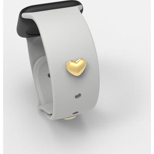 Callancty-Three-dimensional heart shape Stud Watch Band Charms Straps Decorative For Apple Watch