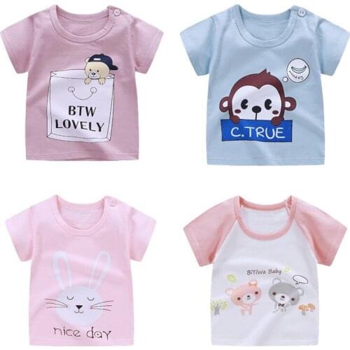 Childrens Clothes Summer Baby Boys T Shirt Fashion Print Kids T Shirt For Toddler Cotton Short Sleeve Baby Girls T Shirt 0-6Y