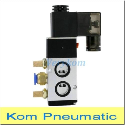 Verykom Pneumatic 4M210-08 DC24V Namur Solenoid Valves 1/4'' 12V 24V DC 110V 220V 5 Way Plate Mount 2/5 Control Valves 4M210-08B