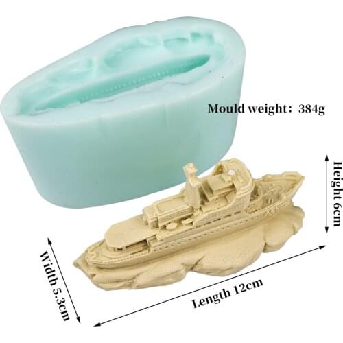 QT0322 PRZY 3D Cruise Ship Moulds Silicone Ship Soap Molds Wedding Birthday Candle Mold Clay Resin Moulds