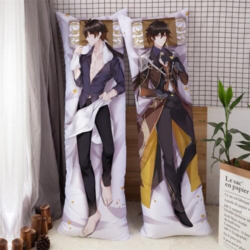 Game Genshin Impact Morax Pillow Case Cosplay Dakimakura Cartoon Kawaii Men Women Costume Accessories