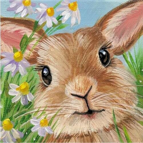Full Square/Round Drill 5D DIY Animal Diamond Painting "Spring Rabbit" 3D Rhinestone Embroidery Cross Stitch 5D Home Decor Gift
