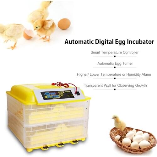 KKmoon Digital Egg Incubator 96 Eggs Poultry Hatcher Machine with Fan Egg Turner LCD Display Temperature Humidity Alarm Function