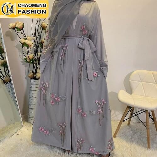 Muslim Fashion Floral Abaya Dubai Kaftan Turkish Islamic Clothing For Women Kimono Elegant Cardigan Ramadan Arab Hijab Dress
