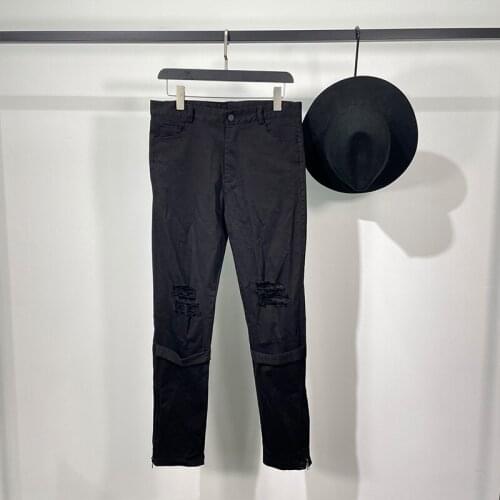 Owen Seak Men Casual Pencil Pants High Street Wear Mens Clothing England Sweatpants Preppy Autumn Winter Cross Black Pants