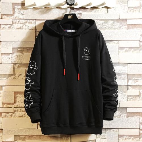 2021 AUTUMN Spring Fashion Black White Sweatshirt MenS Hip Hop Long Sleeve Pullover Hoodies Sweatshirt Clothes