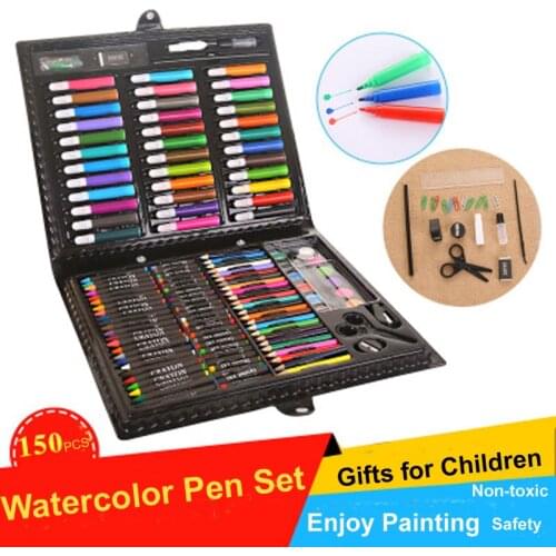 150 pieces set watercolor pen 150 pieces painting tools childrens painting helper including 36 watercolor pen 24 color crayon
