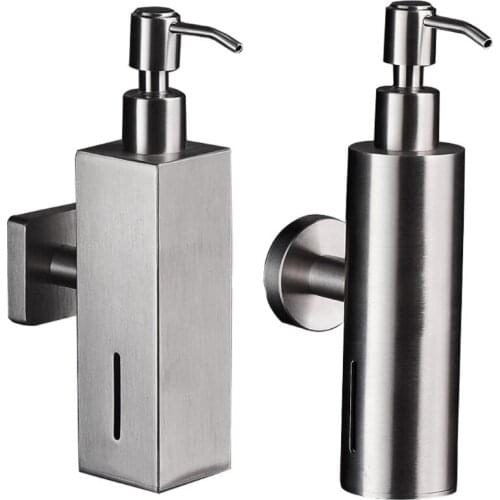 T3EC Stainless Steel Brushed Nickel Finish Soap Dispenser Bathroom Shampoo Box Soap Container Wall Mounted Soap Dispenser