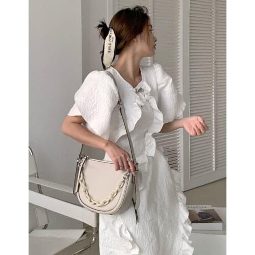 2021 Large Capacity New Underarm Bag Exquisite Women Commuter Crossbody Bag High Quality Leather Half Moon Bag For Women