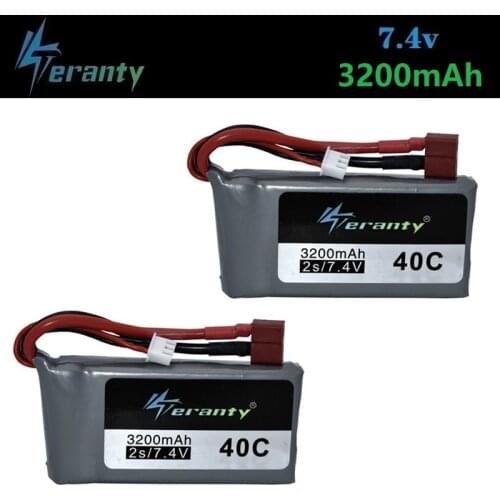 Upgrade 3200mah 7.4v Lipo Battery For Wltoys 12428 12423 RC Four-wheel RC Vehicle Cars Battery for Feiyue 03 Q39 RC Parts 2Pcs