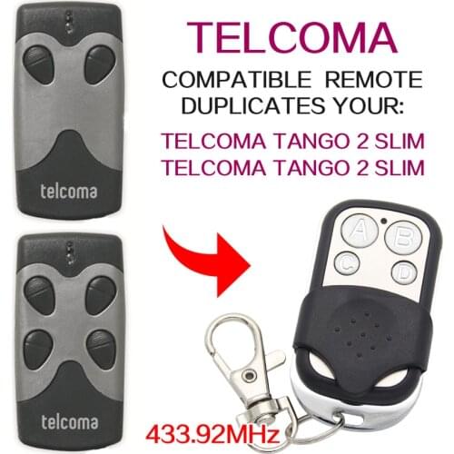 TELCOMA TANGO 2 4 SLIM remote control 433.92mhz garage door gate remote control replacement duplicator TELCOMA TANGO 433mhz
