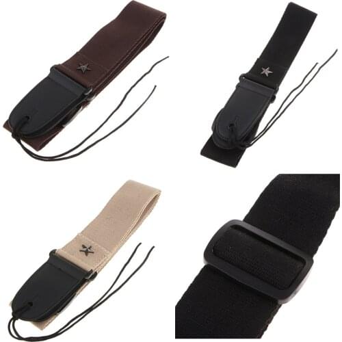 Fashion Guitar Strap, Five-pointed Star Leather Guitar Belt, Wide Adjustment Range 90 -115cm