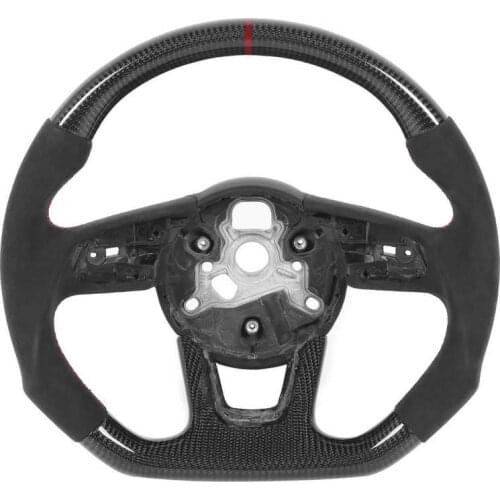 Carbon Fiber Steering Wheel Suede Fit for B9 A3 A4 A5 S3 S4 S5 RS3 RS4 RS5 2017+ car accessories