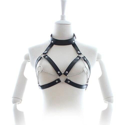SM Sex toys Bondage Gear Belt Sexy Women Body Harness Bra Chest Bondage Erotic Lingerie Cage Bra Gothic Garter Belt Suspender