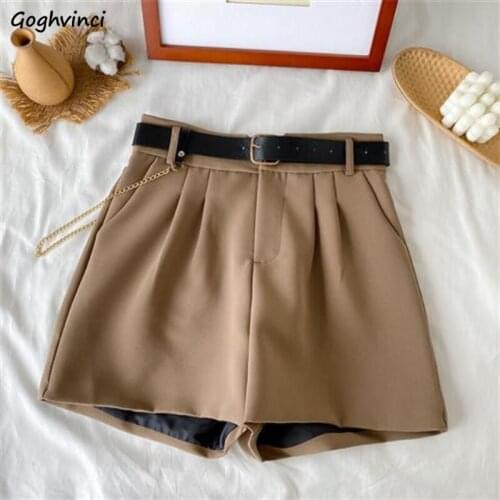 Shorts Womens All-match Trendy Street Style Solid Comfortable Basic Loose Ulzzang Female Vintage Summer Simple Neutral Student