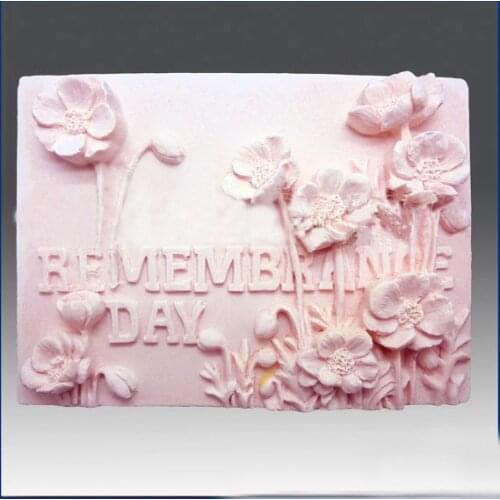 Silicone Mold Soap Mould Silicone Soap Chocolate Mould Polymer Clay Cold Porcelain Remembrance Day Silica Gel Flowers PRZY 001