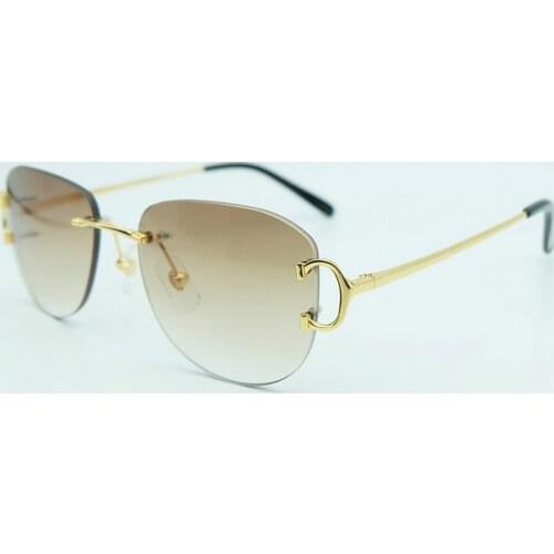 Vintage Rimless Sunglasses Men Popular Carter Glasses Oval Sun Glasses Wholesale Women Shades Retro Eyewear Outdoor Decoration