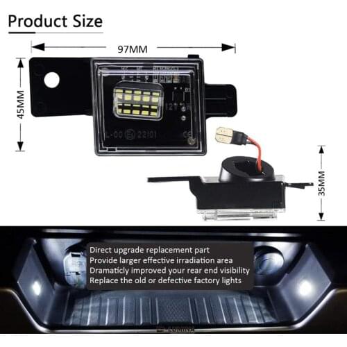 LED License Plate Lights for Chevy Silverado GMC Sierra 1500 2500HD 3500HD Colorado Canyon Pickup Truck Rear Tag Light