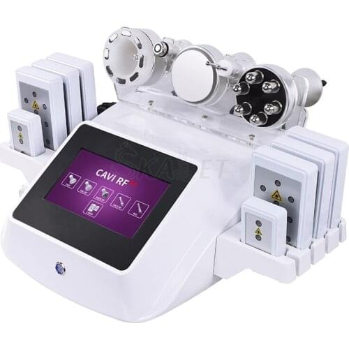 Widely Used 6in 1 Ultrasonic Lipo Face&Body RF Massager Anti-wrinkles Fat Removal Laser Slimming Machine