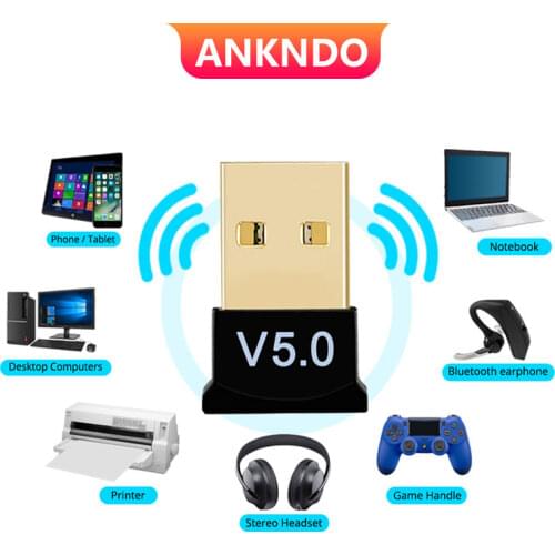 USB Bluetooth Adapter BT 5.0 USB Wireless Receptor Bluetooth Speaker File Receiver Transmitter Dongle Laptop Earphone BLE Sender