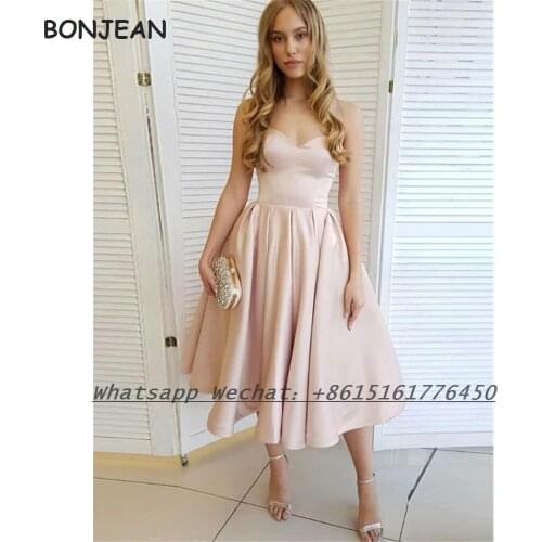 Champange Evening Dress Short 2021 A Line Sweetheart Lace Up Knee Length Formal Evening Gown for Women