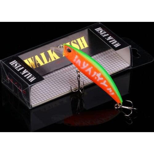 WALK FISH Minnow Fishing Lure 65mm 4.4g 3D Eyes Crankbait Wobblers Artificial Plastic Hard Bait peche Fishing Tackle