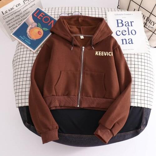 Y2k Short Hoodies Women Butterfly Sweatshirt Zip Up Jacket Long Sleeve Female Crop Top Hoodie Fashion Korean Clothing Harajuku