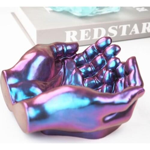 1PC Creative DIY Handmade Ashtray Epoxy Crystal Resin Silicone Mold Two-hand Model Hand Dish Ashtray Mirror Epoxy Silicone Mold