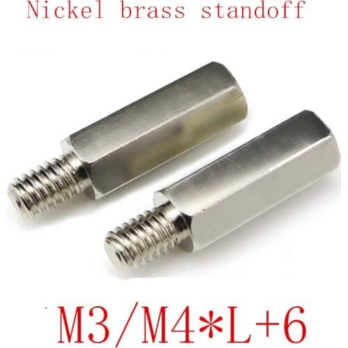 20PCS/10PCS m3 M4 Male to Female nickel Brass Standoff Spacer M3 Hexagonal Stud Spacer Pillars