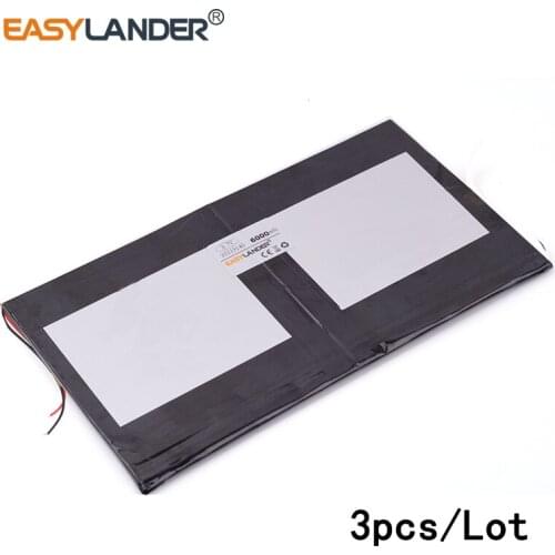 3pcs/Lot 3.7V 35113140 6000MAH lithium Li ion polymer rechargeable battery For Power mobile Power bank e-book video game