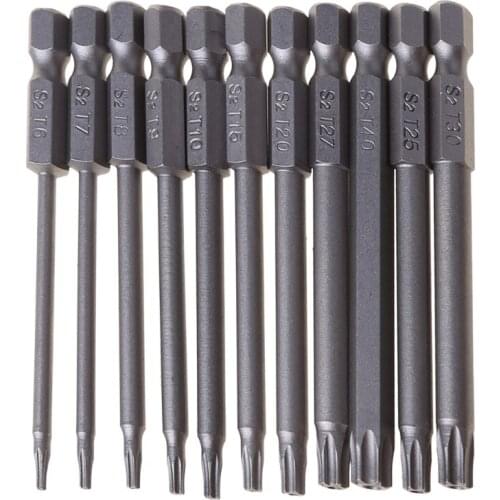 2021 New 11/12pcs Tamper Proof Security Drill Bit Set Torx Screwdriver Flat Head 1/4" Hex Bits Driver