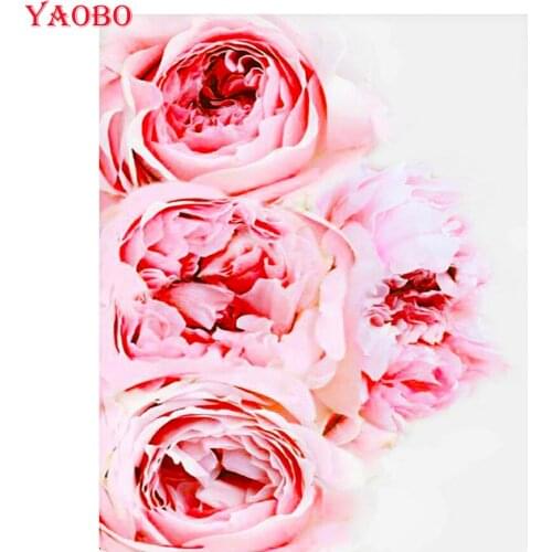 5D Diamond Painting Pink Peony Flower Diy Diamond Embroidery Full Square Drill Diamond Mosaic Cross Stitch Handmade Decor New