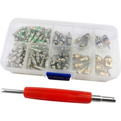 Air Conditioner Assortment AC Valve Core HVAC Kit R12 R134A 11 Kinds 135PCS