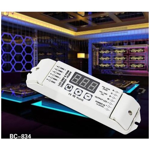 BC-834;4CH RGBW DMX constant voltage decoder;DC12-24V input;3A*4channel output