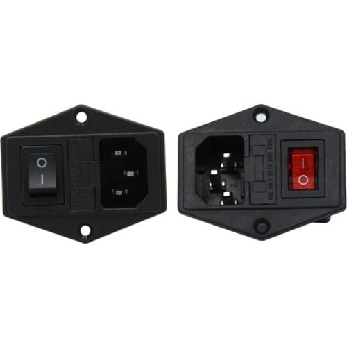 10A 250V Power Switch AC Part For Makerbot For Ultimaker 3 in 1 Fuse Supply Socket Outlet Red Black Triple 3D Printers Parts