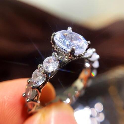 Big Bling Zircon Stone Silver Color Rings for Women Wedding Engagement Fashion Jewelry 2021 New Trend