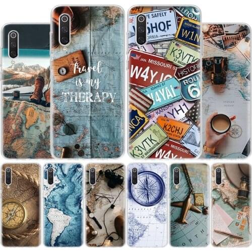 World Map Travel Plans Cover Phone Case For Xiaomi Redmi Note 10 9 9S 8T 8 7 6 5 9A 6A 7A 8A 9C K20 S2 Pro Luxury Soft Coque