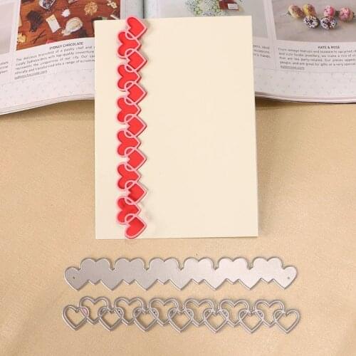 DUOFEN METAL CUTTING DIES hearts chain borders Stencils for DIY craft projects embossing Scrapbook Paper Album