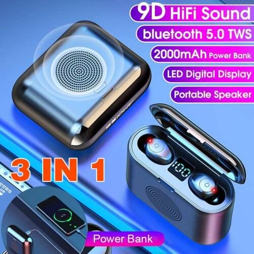 G6 Bluetooth Earphones Wireless Stereo LED Display With Speaker Power Bank TWS Earbuds Wireless Headphones Handsfree With Mic