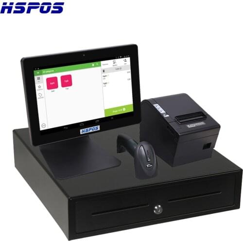 12 Inch Touch Screen Pos Cash Register with Bluetoth Scanner &Printer &Cash Box Android System For Grocery Store ST121D-B