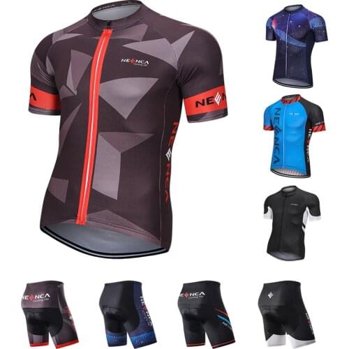 NEENCA Cycling Jersey sets Bicycle Short Sleeve Cycling Clothing Bike maillot MTB Cycling Shirt with Shorts pants