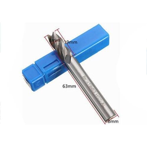 1Pcs 8*8mm HSS CNC Straight Shank 4 Flute End Mill Milling Cutter Metal Drill Bits Cutting Tools SA833 P0.11